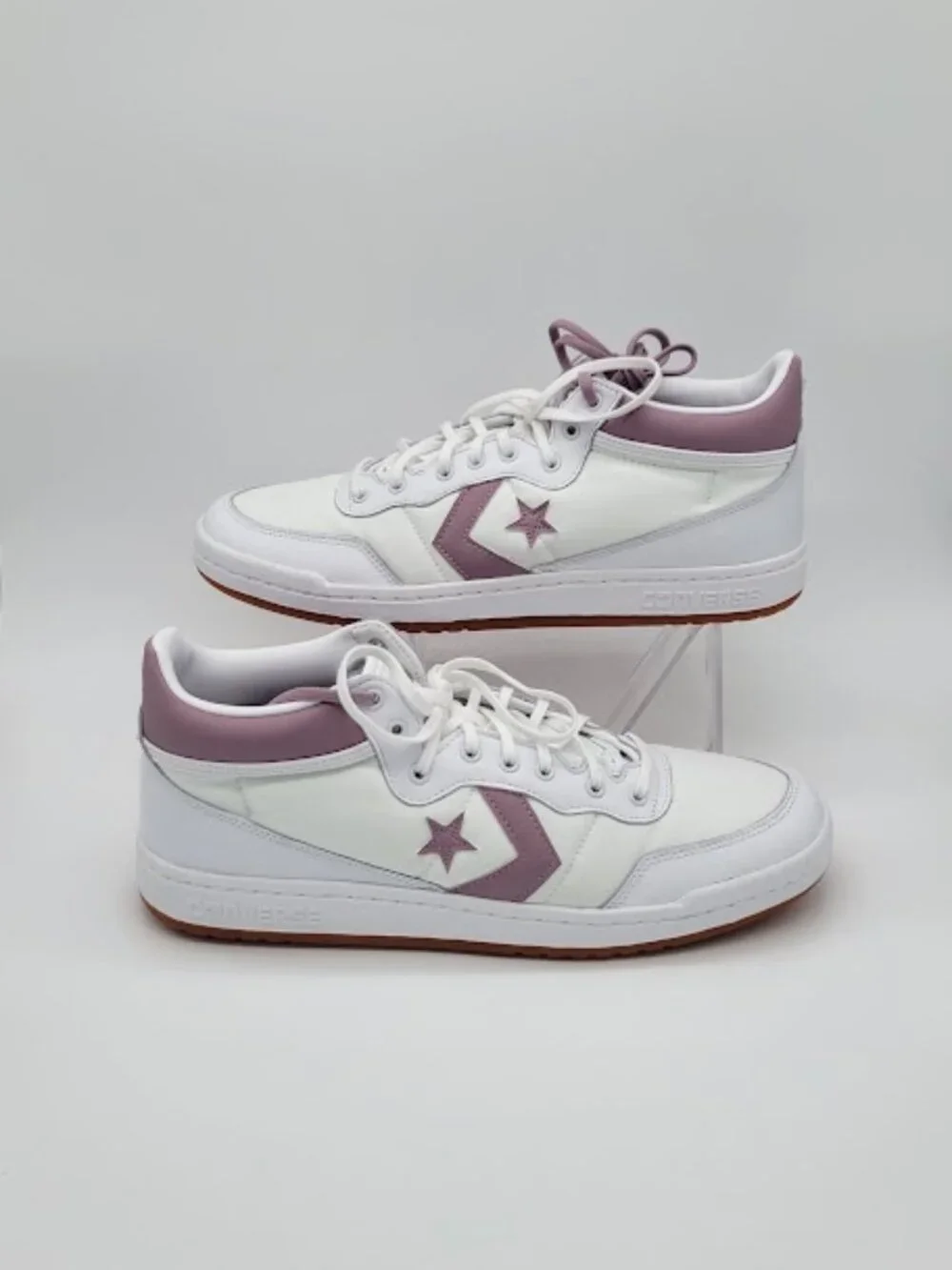 CONVERSE CONS Fastbreak Pro Leather Nylon White Mauve Sneakers M 11/W 12.5 NWOB